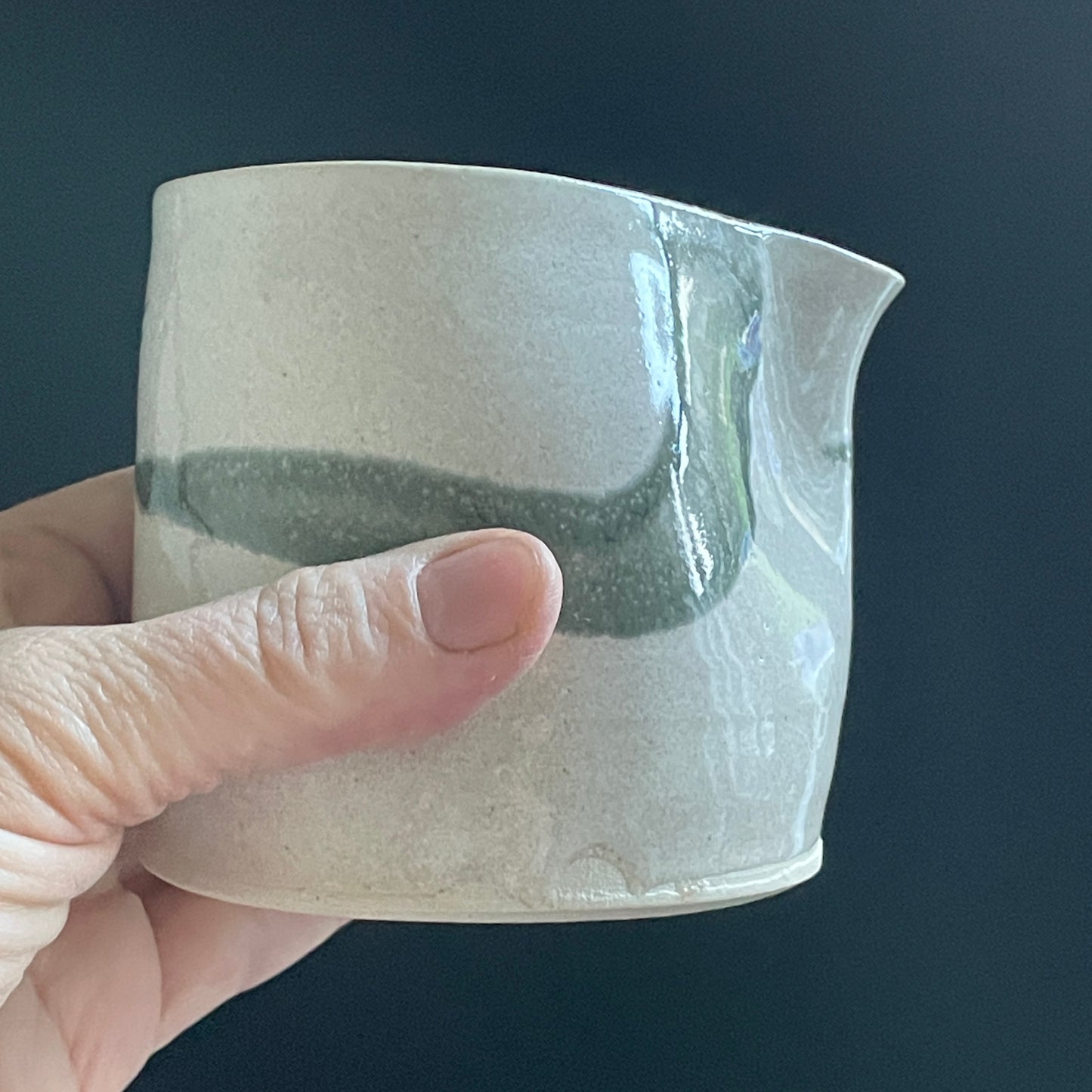Abstract splash medium 300ml jug - unique ceramic handmade jug pourer - black, beige or acqua blue