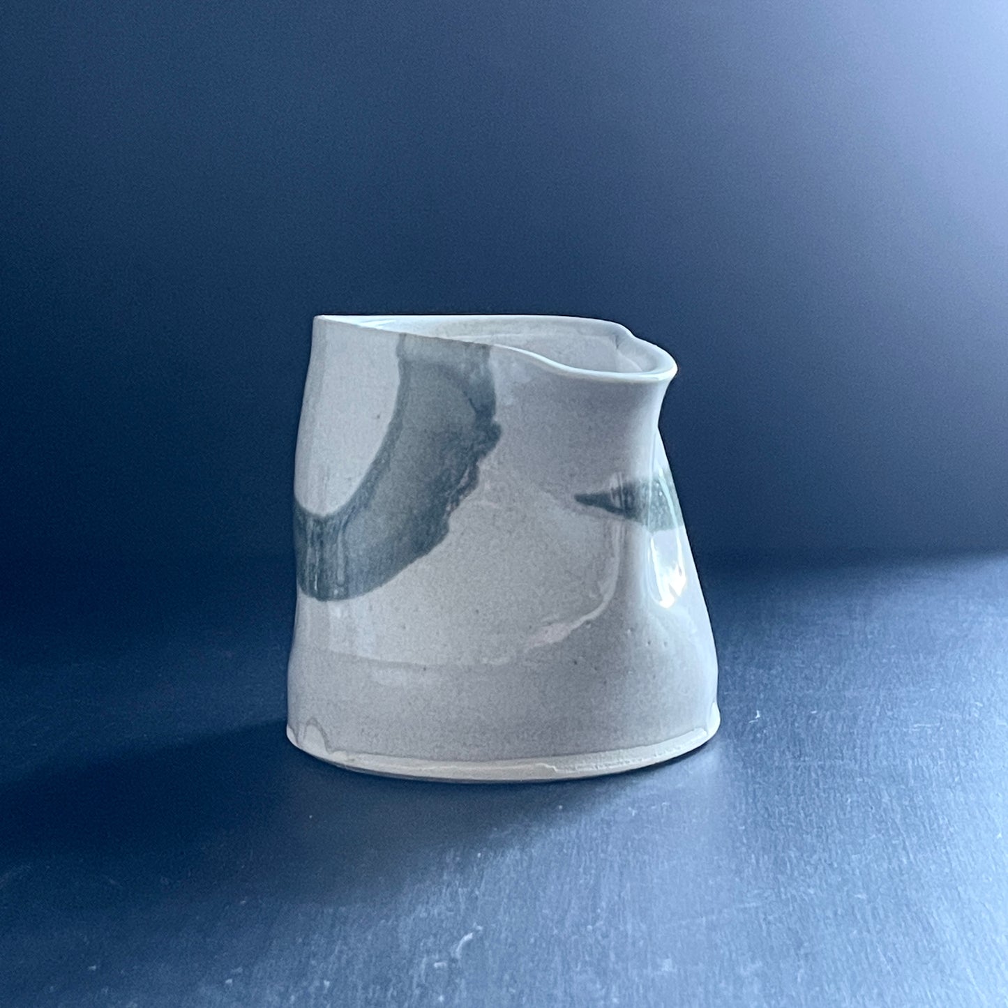 Abstract splash medium 300ml jug - unique ceramic handmade jug pourer - black, beige or acqua blue