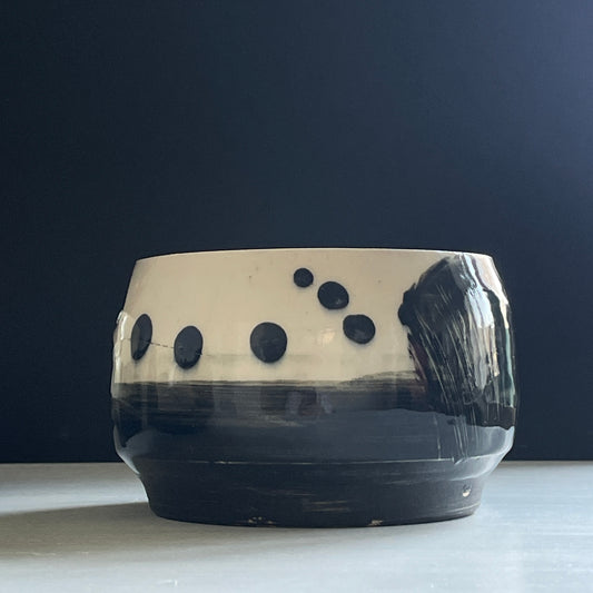 Hand-painted medium serving bowl - unique ceramic handmade gift