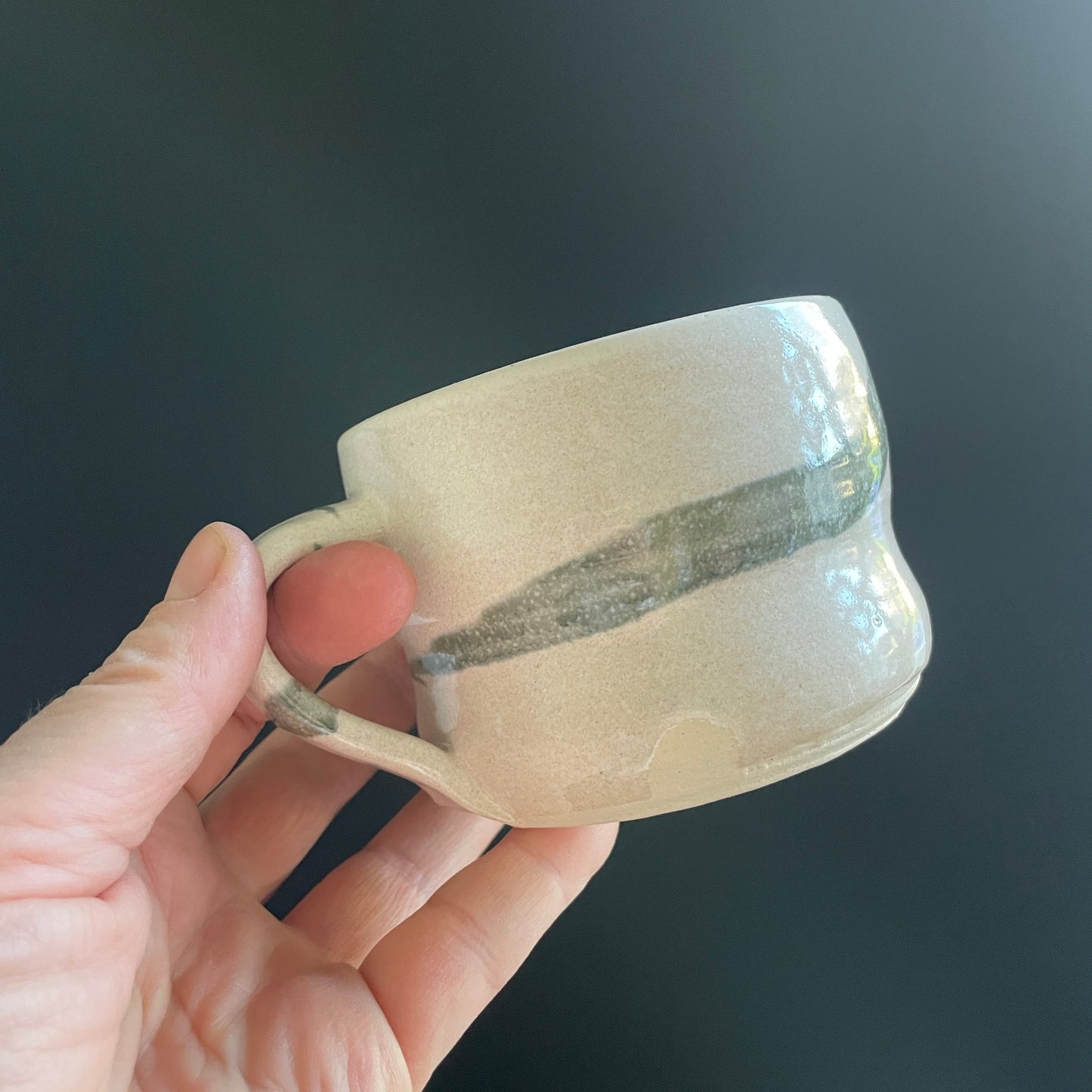 Abstract splash medium 300ml mug - unique ceramic handmade coffee mug - cream, black or acqua