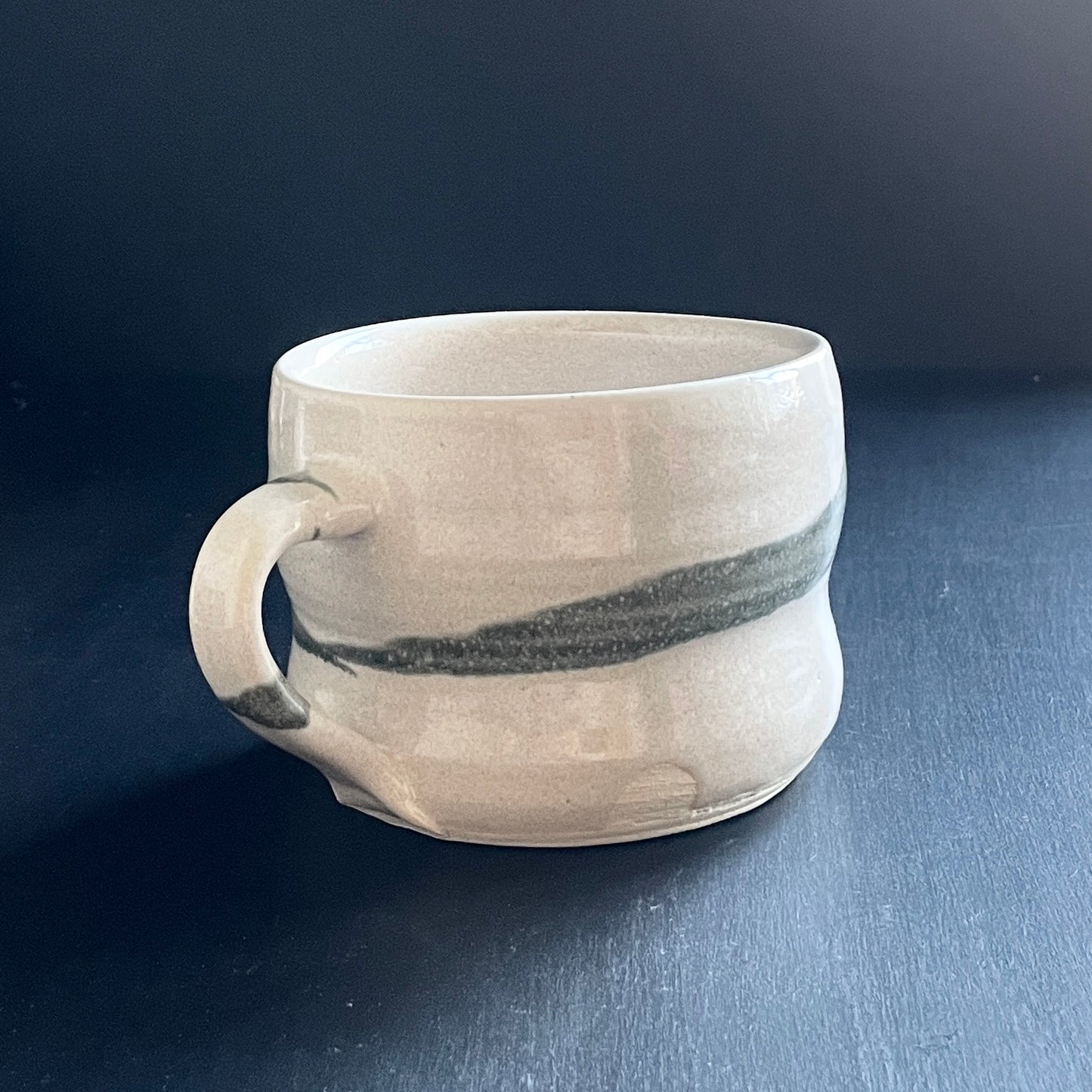 Abstract splash medium 300ml mug - unique ceramic handmade coffee mug - cream, black or acqua